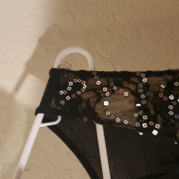 VTG Y2K Wet Seal 2x black sheer sequins tank top with sheer undershirt - Picture 5 of 11